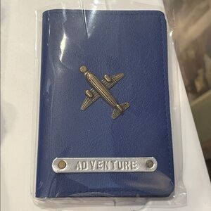 Blue Passport Holder with Airplane Design new